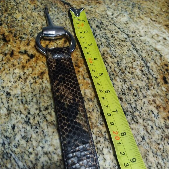 Via Spiga Women's Snake Print Leather Belt Size M-XL Adjustable Belt Buckle - Picture 16 of 16